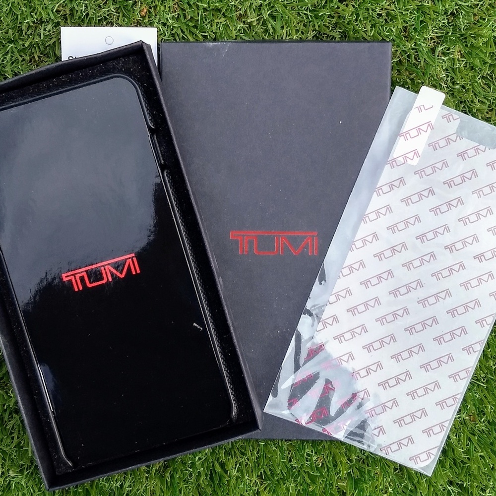 TUMI Leather Grip Luxury Black Folio Case Fits iPhone 6 Plus/6S Plus Mobile NIB